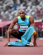 5 August 2021; Steven Gardiner of Bahamas celebrates after winning the final of the men's 400 metres at the Olympic Stadium on day 13 during the 2020 Tokyo Summer Olympic Games in Tokyo, Japan. Photo by Stephen McCarthy/Sportsfile