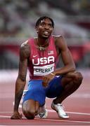 5 August 2021; Michael Cherry of USA after the final of the men's 400 metres at the Olympic Stadium on day 13 during the 2020 Tokyo Summer Olympic Games in Tokyo, Japan. Photo by Stephen McCarthy/Sportsfile