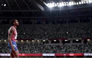 5 August 2021; Michael Cherry of USA before the final of the men's 400 metres at the Olympic Stadium on day 13 during the 2020 Tokyo Summer Olympic Games in Tokyo, Japan. Photo by Stephen McCarthy/Sportsfile