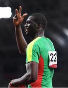 5 August 2021; Kirani James of Grenada celebrates after winning bronze in the men's 400 metres at the Olympic Stadium on day 13 during the 2020 Tokyo Summer Olympic Games in Tokyo, Japan. Photo by Stephen McCarthy/Sportsfile