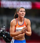 5 August 2021; Bronze medal winner Emma Oosterwegel of Netherlands reacts after the women's heptathlon at the Olympic Stadium on day 13 during the 2020 Tokyo Summer Olympic Games in Tokyo, Japan. Photo by Stephen McCarthy/Sportsfile