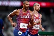 5 August 2021; Garrett Scantling, left, and Zachery Ziemek, both USA, in action during the 1500 metres of the men's decathlon at the Olympic Stadium on day 13 during the 2020 Tokyo Summer Olympic Games in Tokyo, Japan. Photo by Stephen McCarthy/Sportsfile