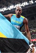 5 August 2021; Steven Gardiner of Bahamas reacts after winning the gold medal in the men's 400 metres final at the Olympic Stadium on day 13 during the 2020 Tokyo Summer Olympic Games in Tokyo, Japan. Photo by Stephen McCarthy/Sportsfile