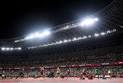 5 August 2021; Atheltes compete during the 1500 metres of the men's decathlon at the Olympic Stadium on day 13 during the 2020 Tokyo Summer Olympic Games in Tokyo, Japan. Photo by Stephen McCarthy/Sportsfile