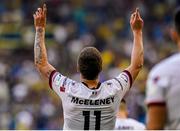 5 August 2021; Patrick McEleney of Dundalk celebrates after scoring his side's first goal during the UEFA Europa Conference League third qualifying round first leg match between Vitesse and Dundalk at GelreDome in Arnhem, Netherlands. Photo by Rene Nijhuis/Sportsfile