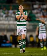 5 August 2021; Gary O'Neill of Shamrock Rovers reactsduring the UEFA Europa Conference League third qualifying round first leg match between Shamrock Rovers and Teuta at Tallaght Stadium in Dublin. Photo by Eóin Noonan/Sportsfile