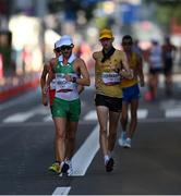 6 August 2021; Alex Wright of Ireland in action with Carl Dohmann of Germany during the men's 50 kilometre walk final at Sapporo Odori Park on day 14 during the 2020 Tokyo Summer Olympic Games in Sapporo, Japan. Photo by Ramsey Cardy/Sportsfile