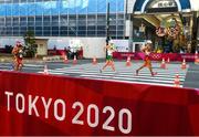 6 August 2021; Brendan Boyce of Ireland, centre, in action during the men's 50 kilometre walk final at Sapporo Odori Park on day 14 during the 2020 Tokyo Summer Olympic Games in Sapporo, Japan. Photo by Ramsey Cardy/Sportsfile