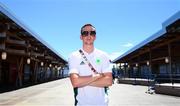 6 August 2021; Team Ireland boxer Brendan Irvine poses for a portrait at a media conference in the Olympic Village during the 2020 Tokyo Summer Olympic Games in Tokyo, Japan. Photo by Stephen McCarthy/Sportsfile
