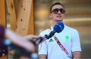 6 August 2021; Boxer Brendan Irvine during a media conference in the Olympic Village during the 2020 Tokyo Summer Olympic Games in Tokyo, Japan. Photo by Stephen McCarthy/Sportsfile