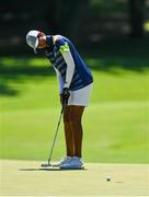 6 August 2021; Aditi Ashok of India putts on the sixth green during round three of the women's individual stroke play at the Kasumigaseki Country Club during the 2020 Tokyo Summer Olympic Games in Kawagoe, Saitama, Japan. Photo by Brendan Moran/Sportsfile