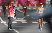 5 August 2021; Race official Pierce O'Callaghan during the men's 20 kilometre walk final at Sapporo Odori Park on day 13 during the 2020 Tokyo Summer Olympic Games in Sapporo, Japan. Photo by Ramsey Cardy/Sportsfile