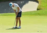 6 August 2021; Stephanie Meadow of Ireland putts on the 18th green during round three of the women's individual stroke play at the Kasumigaseki Country Club during the 2020 Tokyo Summer Olympic Games in Kawagoe, Saitama, Japan. Photo by Brendan Moran/Sportsfile