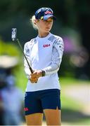 6 August 2021; Nelly Korda of USA reacts to a missed putt on the 11th green during round three of the women's individual stroke play at the Kasumigaseki Country Club during the 2020 Tokyo Summer Olympic Games in Kawagoe, Saitama, Japan. Photo by Brendan Moran/Sportsfile