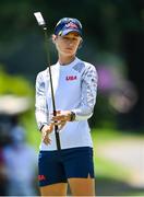 6 August 2021; Nelly Korda of USA reacts to a missed putt on the 11th green during round three of the women's individual stroke play at the Kasumigaseki Country Club during the 2020 Tokyo Summer Olympic Games in Kawagoe, Saitama, Japan. Photo by Brendan Moran/Sportsfile