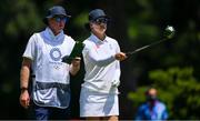 6 August 2021; Madelene Sagstrom of Sweden with her caddie Shane Codd during round three of the women's individual stroke play at the Kasumigaseki Country Club during the 2020 Tokyo Summer Olympic Games in Kawagoe, Saitama, Japan. Photo by Brendan Moran/Sportsfile