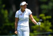 6 August 2021; Emily Kristine Pedersen of Denmark watches her drive at the 12th tee box during round three of the women's individual stroke play at the Kasumigaseki Country Club during the 2020 Tokyo Summer Olympic Games in Kawagoe, Saitama, Japan. Photo by Brendan Moran/Sportsfile