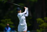 6 August 2021; Madelene Sagstrom of Sweden watches her drive on the 12th tee box during round three of the women's individual stroke play at the Kasumigaseki Country Club during the 2020 Tokyo Summer Olympic Games in Kawagoe, Saitama, Japan. Photo by Brendan Moran/Sportsfile