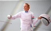 6 August 2021; Sarolta Kovacs of Hungary during the women's individual fencing bonus round at Tokyo Stadium on day 14 during the 2020 Tokyo Summer Olympic Games in Tokyo, Japan. Photo by Stephen McCarthy/Sportsfile