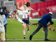 6 August 2021; Kate French of Great Britain races to the finish line during the women's individual laser run at Tokyo Stadium on day 14 during the 2020 Tokyo Summer Olympic Games in Tokyo, Japan. Photo by Stephen McCarthy/Sportsfile