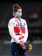 6 August 2021; Kate French of Great Britain after winning the gold medal in the women's modern pentathlon at Tokyo Stadium on day 14 during the 2020 Tokyo Summer Olympic Games in Tokyo, Japan. Photo by Stephen McCarthy/Sportsfile