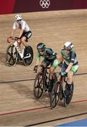 6 August 2021; Shannon McCurley, left, and Emily Kay of Ireland in action during the women's madison race at Izu velodrome on day 14 during the 2020 Tokyo Summer Olympic Games in Shizuoka, Japan. Photo by Alex Broadway/Sportsfile