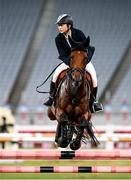 6 August 2021; Kim Sunwoo of Korea riding Up To You during the women's riding show jumping at Tokyo Stadium on day 14 during the 2020 Tokyo Summer Olympic Games in Tokyo, Japan. Photo by Stephen McCarthy/Sportsfile