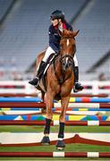 6 August 2021; Marie Oteiza of France riding Kairo during the women's riding show jumping at Tokyo Stadium on day 14 during the 2020 Tokyo Summer Olympic Games in Tokyo, Japan. Photo by Stephen McCarthy/Sportsfile