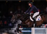 6 August 2021; Penelope Leprevost of France riding Vancouver De Lanlore during the jumping team qualifier at the Equestrian Park during the 2020 Tokyo Summer Olympic Games in Tokyo, Japan. Photo by Brendan Moran/Sportsfile