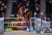 6 August 2021; Malin Baryard-Johnsson of Sweden riding Indiana during the jumping team qualifier at the Equestrian Park during the 2020 Tokyo Summer Olympic Games in Tokyo, Japan. Photo by Brendan Moran/Sportsfile