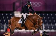 6 August 2021; Fabian Sejanes of Argentina riding Emir during the jumping team qualifier at the Equestrian Park during the 2020 Tokyo Summer Olympic Games in Tokyo, Japan. Photo by Brendan Moran/Sportsfile