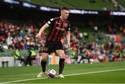 3 August 2021; Andy Lyons of Bohemians during the UEFA Europa Conference League third qualifying round first leg match between Bohemians and PAOK at Aviva Stadium in Dublin. Photo by Ben McShane/Sportsfile