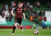 3 August 2021; Ross Tierney of Bohemians during the UEFA Europa Conference League third qualifying round first leg match between Bohemians and PAOK at Aviva Stadium in Dublin. Photo by Ben McShane/Sportsfile