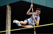6 August 2021; Reuben McCarthy of St Laurcen O'Toole AC, Carlow, competing in the Boy's U16 Pole Vault during day one of the Irish Life Health National Juvenile Track & Field Championships at Tullamore Harriers Stadium in Tullamore, Offaly. Photo by Sam Barnes/Sportsfile