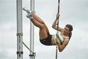 6 August 2021; Poppi Devereaux of Youghal AC, Cork, competing in the Girl's U16 Pole Vault during day one of the Irish Life Health National Juvenile Track & Field Championships at Tullamore Harriers Stadium in Tullamore, Offaly. Photo by Sam Barnes/Sportsfile