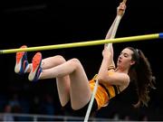 6 August 2021; Lucie Healy of Leevale AC, Cork, competing in the Girls U16 Pole Vault during day one of the Irish Life Health National Juvenile Track & Field Championships at Tullamore Harriers Stadium in Tullamore, Offaly. Photo by Sam Barnes/Sportsfile