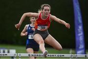 6 August 2021; Moya O'Connell of St Colmans South Mayo AC, Mayo, competing in the Girl's U18 400m Hurdles during day one of the Irish Life Health National Juvenile Track & Field Championships at Tullamore Harriers Stadium in Tullamore, Offaly. Photo by Sam Barnes/Sportsfile