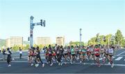 7 August 2021; Runners in action at the Horohira Bridge during the women's marathon at Sapporo Odori Park on day 15 during the 2020 Tokyo Summer Olympic Games in Sapporo, Japan. Photo by Ramsey Cardy/Sportsfile