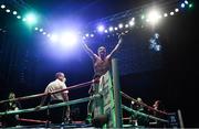 6 August 2021; Michael Conlan celebrates victory over TJ Doheny after their WBA interim world featherweight title bout at Falls Park in Belfast. Photo by David Fitzgerald/Sportsfile