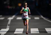 7 August 2021; Fionnuala McCormack of Ireland at the finish of the women's marathon at Sapporo Odori Park on day 15 during the 2020 Tokyo Summer Olympic Games in Sapporo, Japan. Photo by Ramsey Cardy/Sportsfile