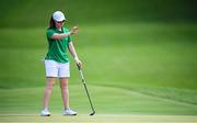 7 August 2021; Leona Maguire of Ireland lines up a putt on the eighth green during round four of the women's individual stroke play at the Kasumigaseki Country Club during the 2020 Tokyo Summer Olympic Games in Kawagoe, Saitama, Japan. Photo by Stephen McCarthy/Sportsfile