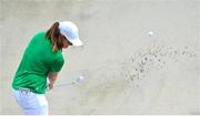 7 August 2021; Leona Maguire of Ireland plays from a bunker onto the ninth green during round four of the women's individual stroke play at the Kasumigaseki Country Club during the 2020 Tokyo Summer Olympic Games in Kawagoe, Saitama, Japan. Photo by Stephen McCarthy/Sportsfile