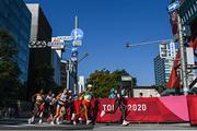 7 August 2021; Runners including Molly Seidel of USA, Helalia Johannes of Namibia, Peres Jepchirchir of Kenya, Roza Dereje of Ethiopia, Lonah Chemtai Salpeter of Israel, in action during the women's marathon at Sapporo TV Tower on day 15 during the 2020 Tokyo Summer Olympic Games in Sapporo, Japan. Photo by Ramsey Cardy/Sportsfile