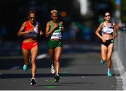 7 August 2021; Gladys Tejeda of Peru, left, and Neheng Khatala of Lesotho in action during the women's marathon at Sapporo Odori Park on day 15 during the 2020 Tokyo Summer Olympic Games in Sapporo, Japan. Photo by Ramsey Cardy/Sportsfile