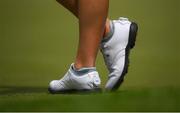 7 August 2021; A detailed view of the footwear worn by Stephanie Meadow of Ireland during round four of the women's individual stroke play at the Kasumigaseki Country Club during the 2020 Tokyo Summer Olympic Games in Kawagoe, Saitama, Japan. Photo by Stephen McCarthy/Sportsfile