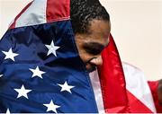 7 August 2021; Kevin Durant of USA celebrates after the men's gold medal match between the USA and France at the Saitama Super Arena during the 2020 Tokyo Summer Olympic Games in Tokyo, Japan. Photo by Brendan Moran/Sportsfile