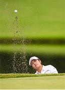 7 August 2021; Mone Inami of Japan plays from a bunker onto the 18th green during round four of the women's individual stroke play at the Kasumigaseki Country Club during the 2020 Tokyo Summer Olympic Games in Kawagoe, Saitama, Japan. Photo by Stephen McCarthy/Sportsfile