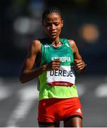 7 August 2021; Roza Dereje of Ethiopia on her way to finishing fourth during the women's marathon at Sapporo Odori Park on day 15 during the 2020 Tokyo Summer Olympic Games in Sapporo, Japan. Photo by Ramsey Cardy/Sportsfile