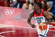 7 August 2021; Jrue Holiday of USA during the men's gold medal match between the USA and France at the Saitama Super Arena during the 2020 Tokyo Summer Olympic Games in Tokyo, Japan. Photo by Brendan Moran/Sportsfile