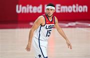 7 August 2021; Devin Booker of USA during the men's gold medal match between the USA and France at the Saitama Super Arena during the 2020 Tokyo Summer Olympic Games in Tokyo, Japan. Photo by Brendan Moran/Sportsfile